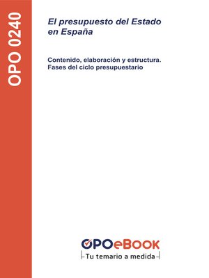 cover image of El presupuesto del Estado en España